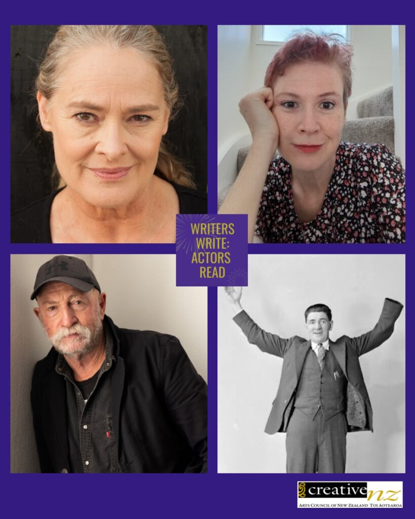 Writers Write : Actors Read October artwork featuring Donogh Rees, Majella Cullinane, Peter Tait and John A. Lee